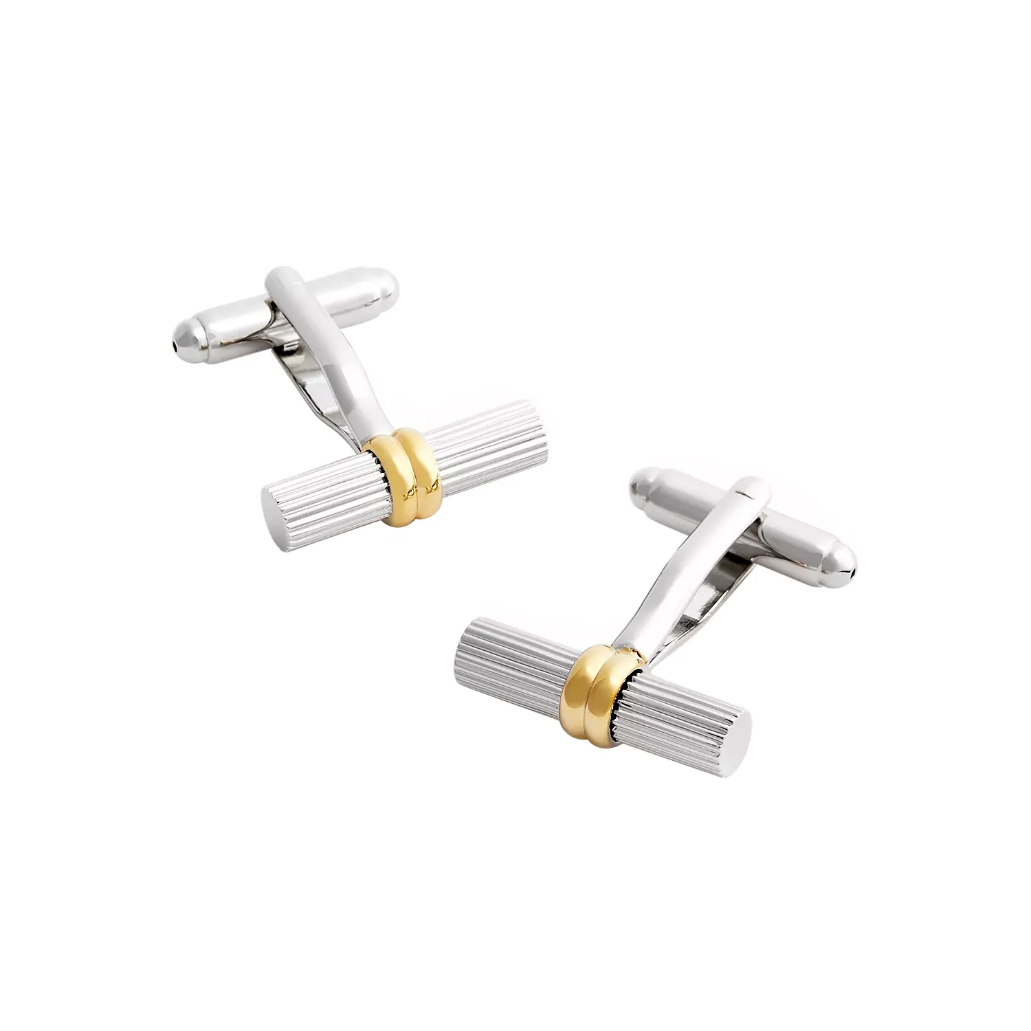 Tube Cufflinks with Wrap Accent