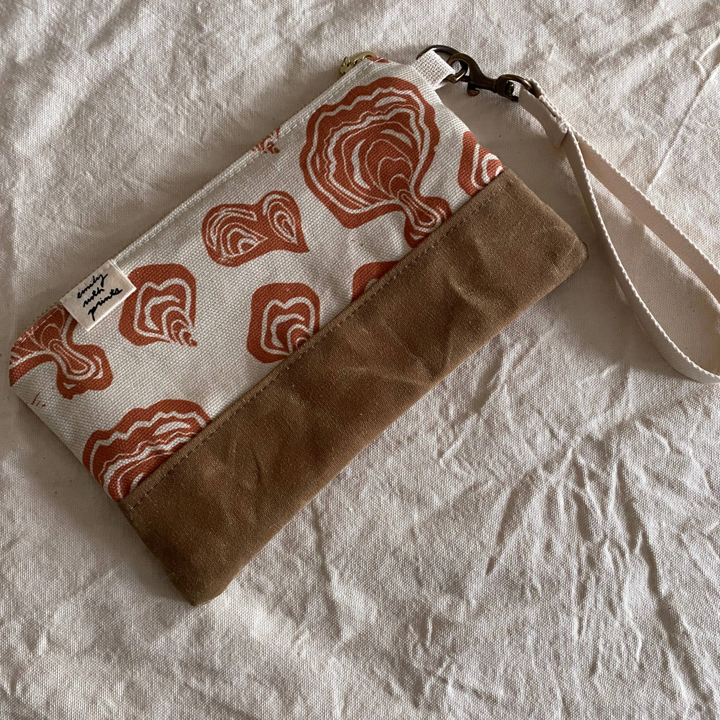 Turkey Tail Waxed Canvas Wristlet
