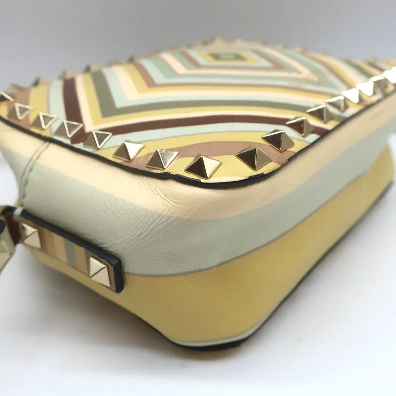 Valentino Rockstud Native Couture 1975 Camera Bag Printed Leather Crossbody