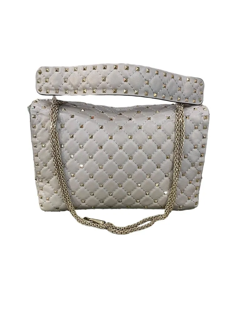 Valentino Rockstud Spike Flap Bag Quilted Leather Large