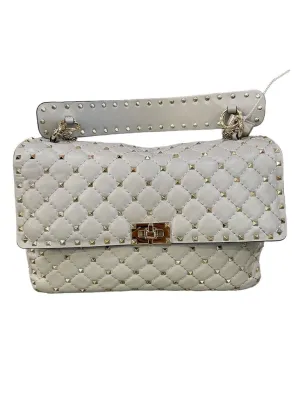 Valentino Rockstud Spike Flap Bag Quilted Leather Large