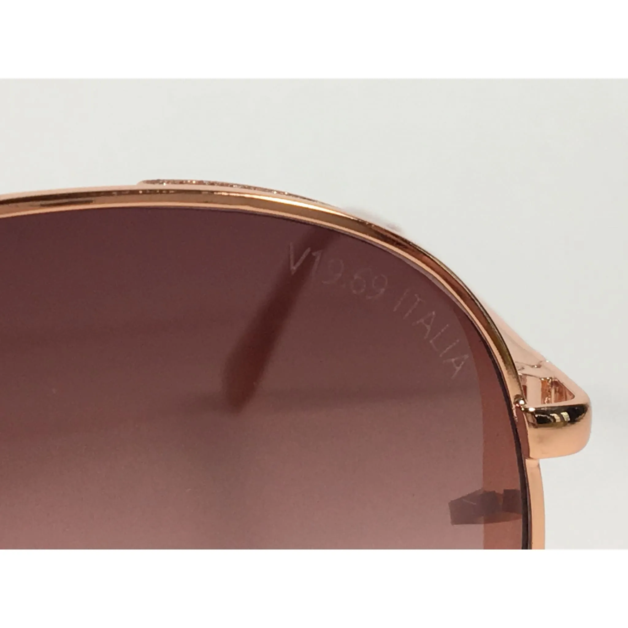 Versace 19V69 Italia Mona Aviator Pilot Sunglasses Rose Gold Metal  Brown Rose Gradient Lens