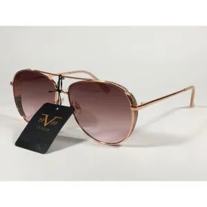 Versace 19V69 Italia Mona Aviator Pilot Sunglasses Rose Gold Metal  Brown Rose Gradient Lens