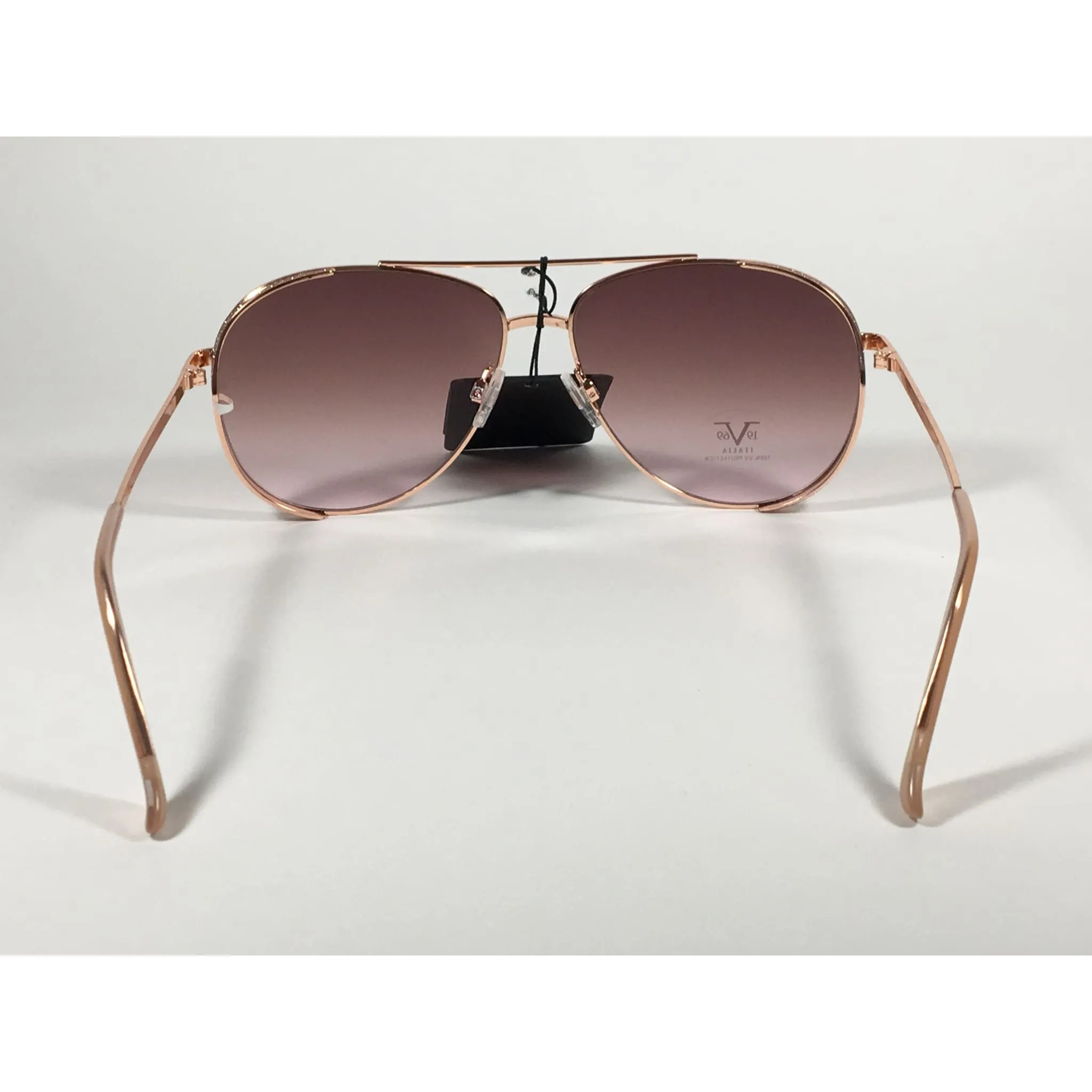Versace 19V69 Italia Mona Aviator Pilot Sunglasses Rose Gold Metal  Brown Rose Gradient Lens