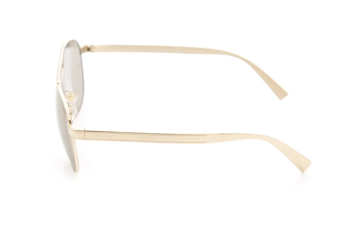 Versace Gold Logo Lens Aviator Sunglasses