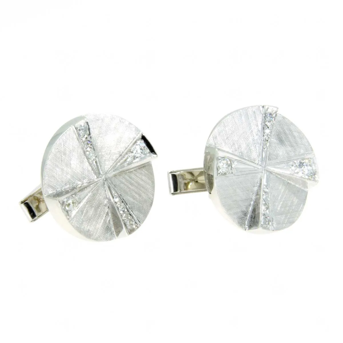 Vintage 1950s Diamond Pinwheel Cufflinks