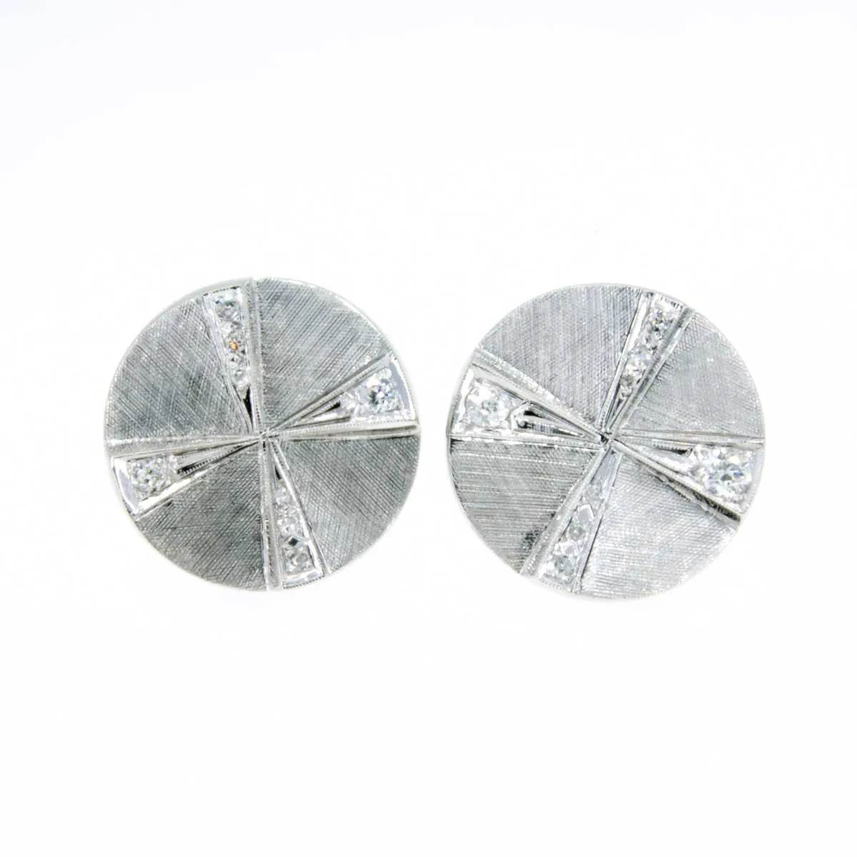 Vintage 1950s Diamond Pinwheel Cufflinks