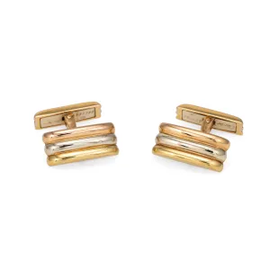 Vintage Cartier Trinity Cufflinks 18k Tri Gold Estate Fine Signed Men's Jewelry