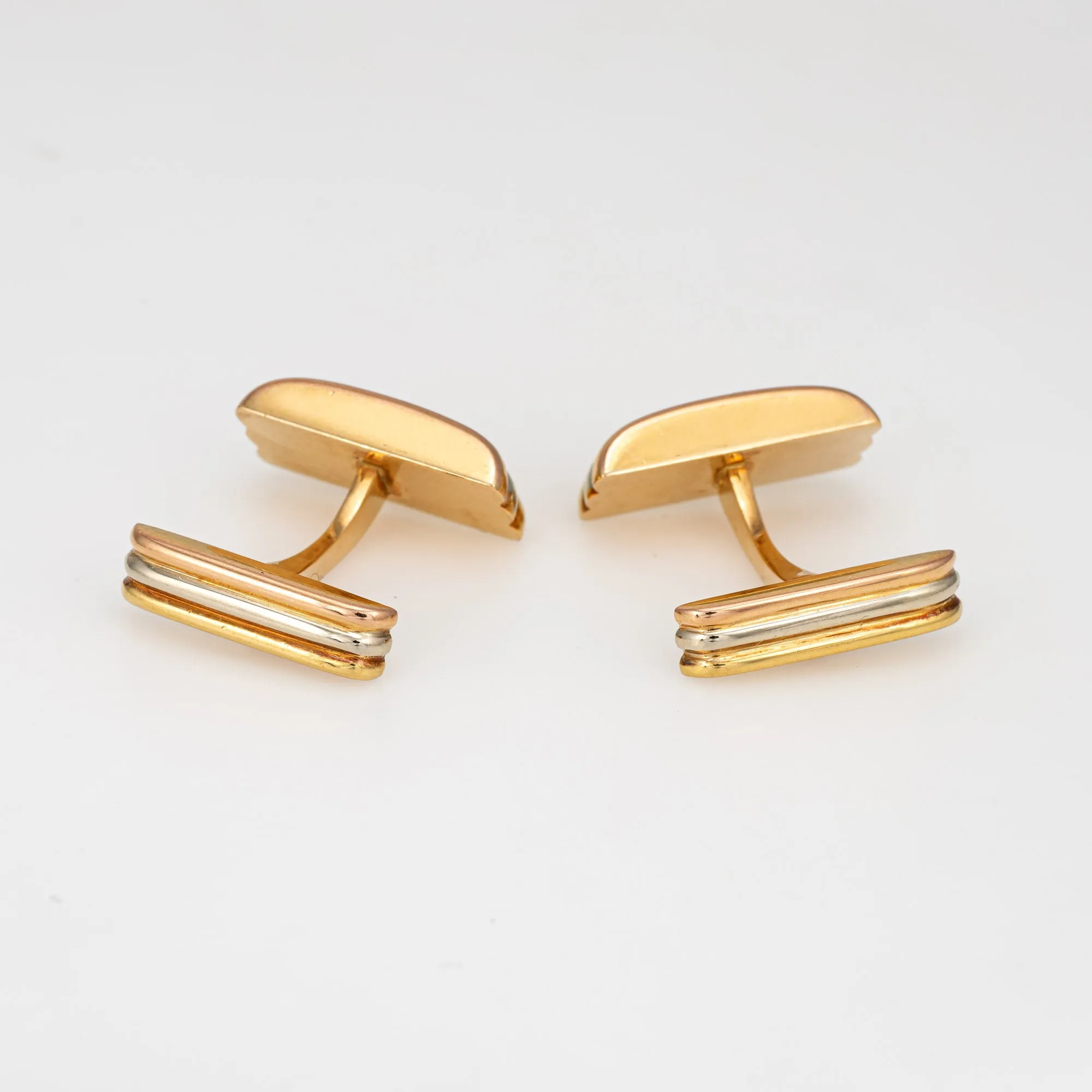 Vintage Cartier Trinity Cufflinks 18k Tri Gold Estate Fine Signed Men's Jewelry