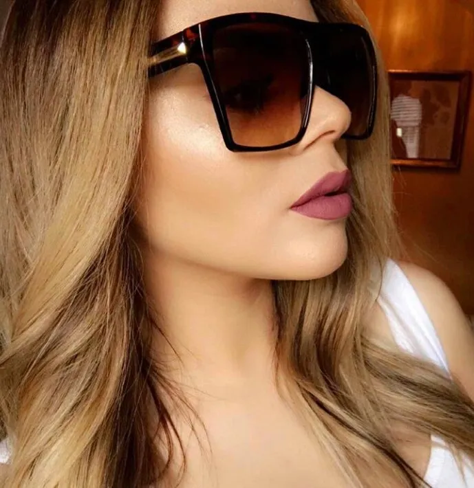 Vintage Square Sunglasses Lady Flat Top Mirror Cat Eye Sun Glasses Female Shades UV400