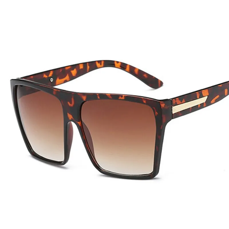 Vintage Square Sunglasses Lady Flat Top Mirror Cat Eye Sun Glasses Female Shades UV400