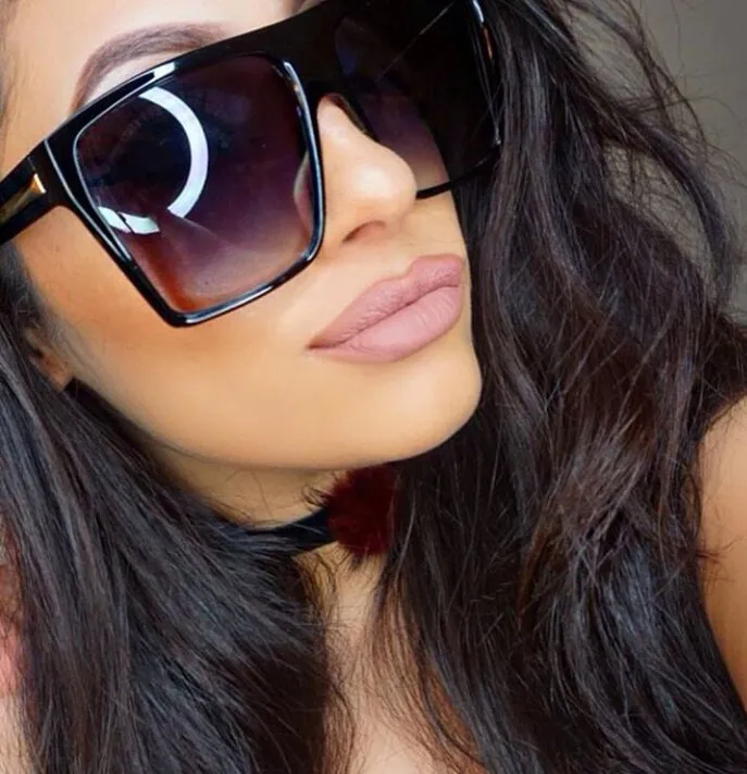 Vintage Square Sunglasses Lady Flat Top Mirror Cat Eye Sun Glasses Female Shades UV400