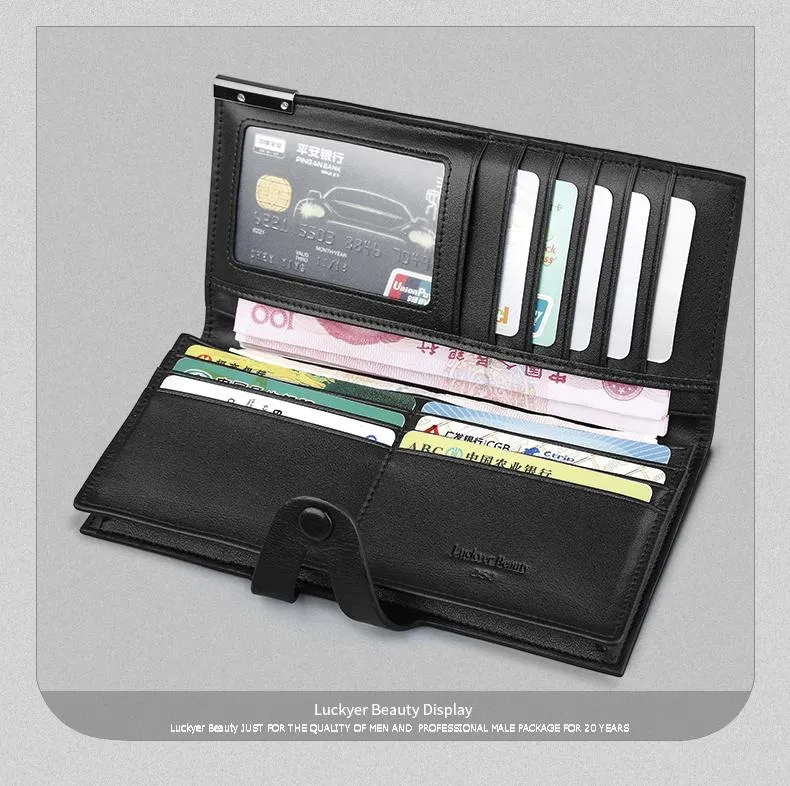 West Louis™ Luxury Genuine Leather Long Wallet