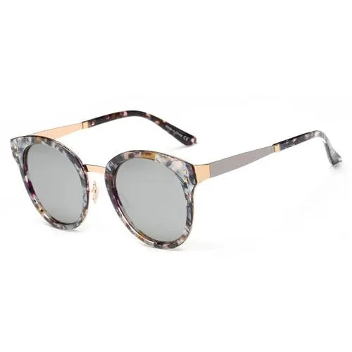 Women Polarized Round Cat Eye Sunglasses