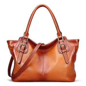 Women Vintage Genuine Leather Handbags DAIZU Shoulder Bag Large Capacity(brown)