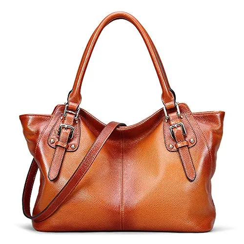 Women Vintage Genuine Leather Handbags DAIZU Shoulder Bag Large Capacity(brown)
