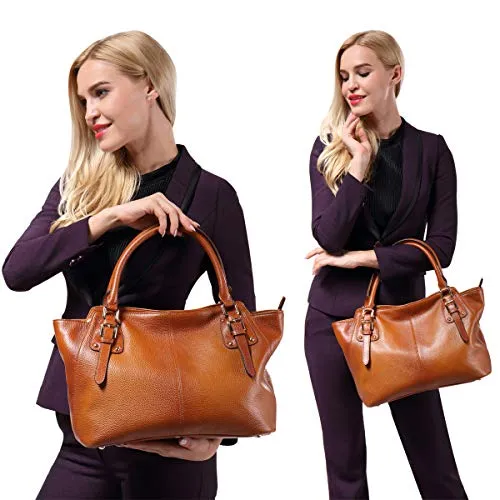 Women Vintage Genuine Leather Handbags DAIZU Shoulder Bag Large Capacity(brown)
