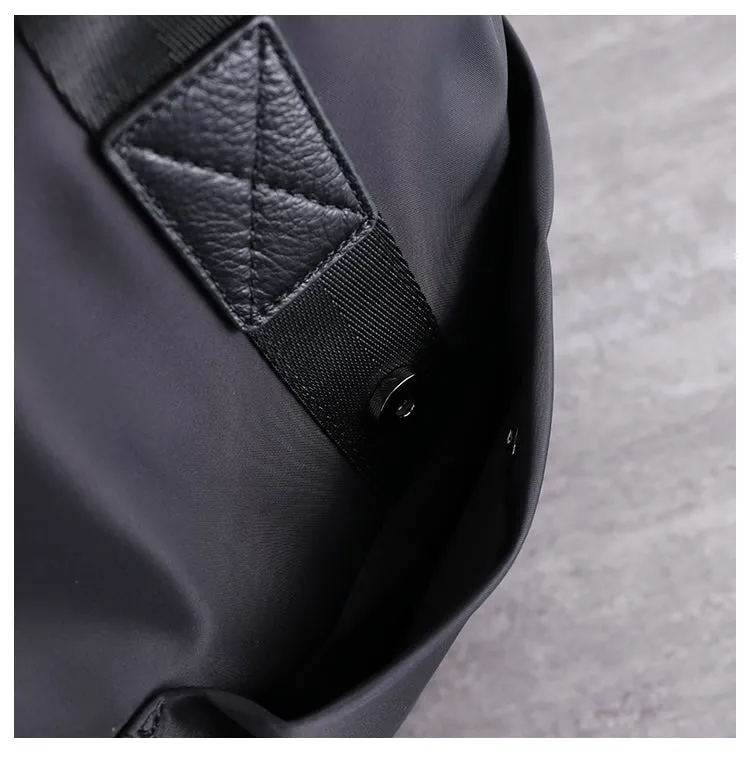Womens Nylon Crossbody Bag Leather Nylon Tote Bag Nylon Shoulder Bag Nylon Handbags Shoulder Bag