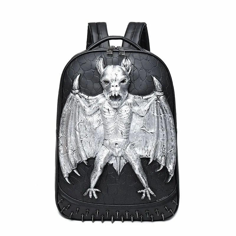 Woowooh 3D Bat Embossed Punk Style Waterproof Backpack