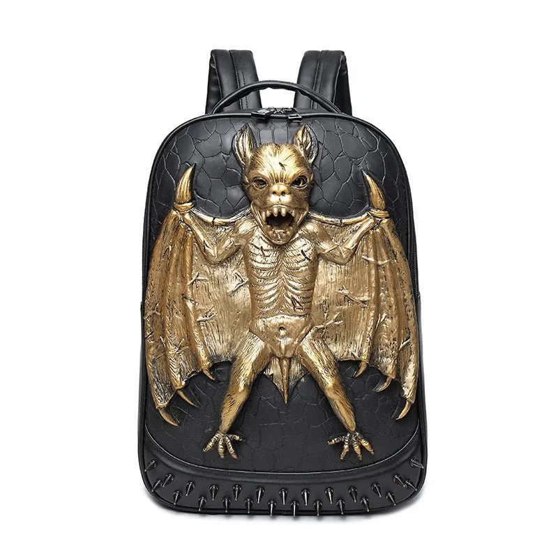 Woowooh 3D Bat Embossed Punk Style Waterproof Backpack