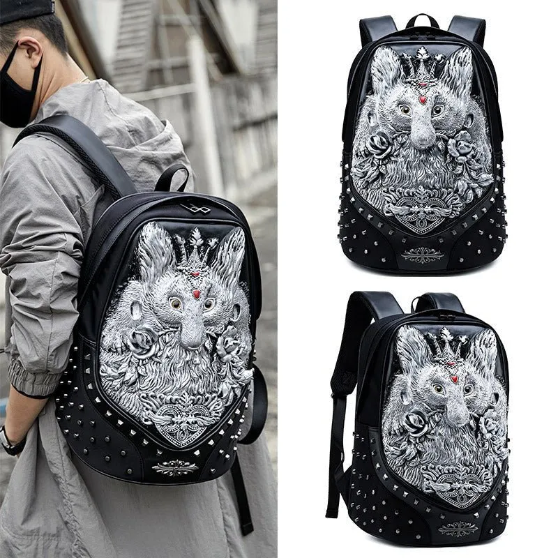 Woowooh 3D Embossed Punk Style Waterproof Animal Backpack