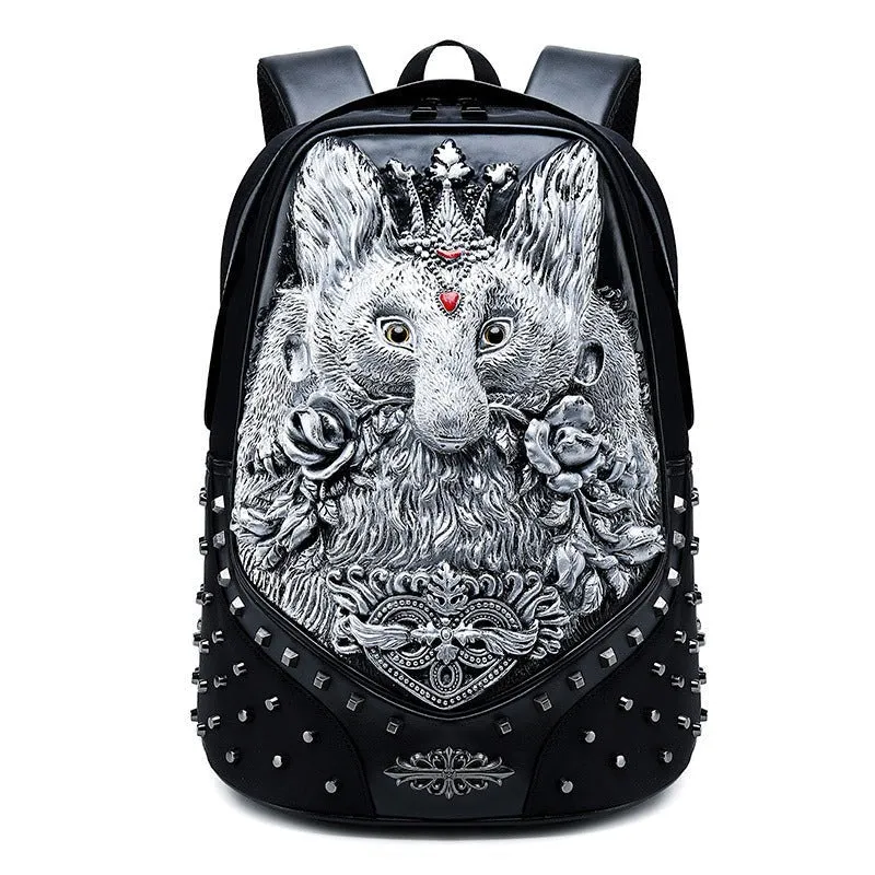 Woowooh 3D Embossed Punk Style Waterproof Animal Backpack