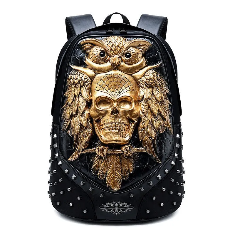 Woowooh 3D Embossed Punk Style Waterproof Animal Backpack