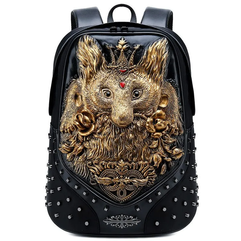 Woowooh 3D Embossed Punk Style Waterproof Animal Backpack