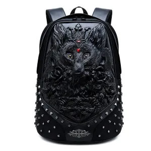Woowooh 3D Embossed Punk Style Waterproof Animal Backpack