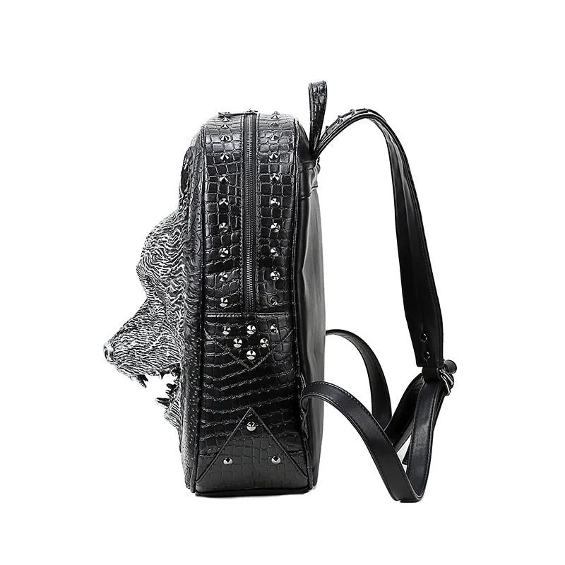 Woowooh 3D Embossed Wolf Punk Backpack