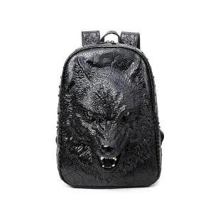 Woowooh 3D Embossed Wolf Punk Backpack