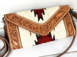 Woven Wool & Leather Snap Wallets