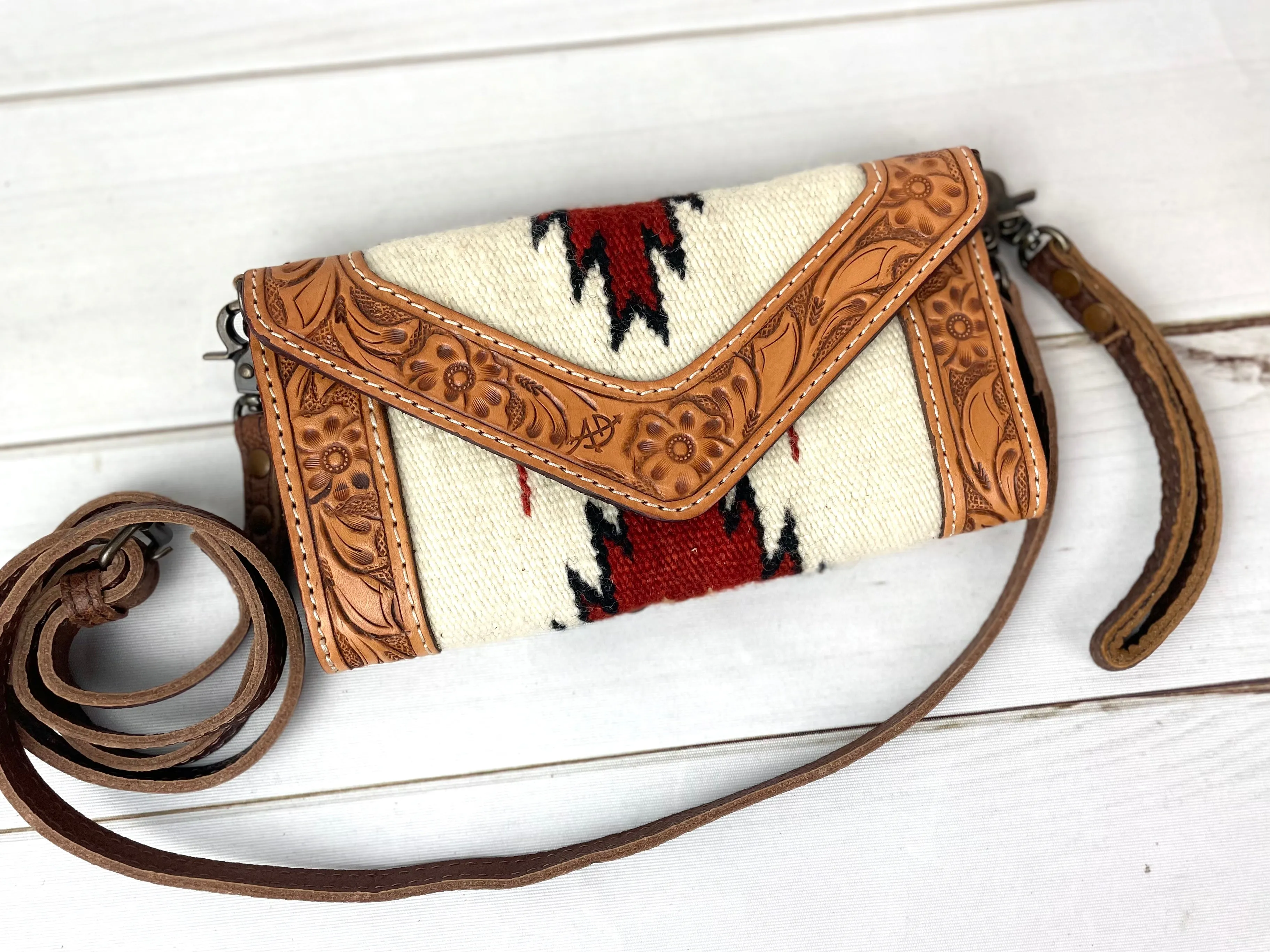 Woven Wool & Leather Snap Wallets